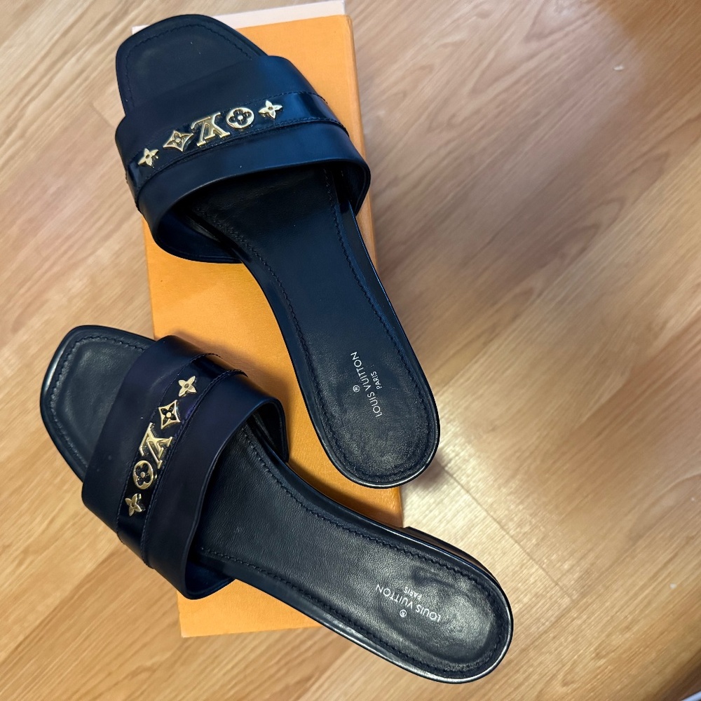 Louis Vuitton slides US sz 9  w Box